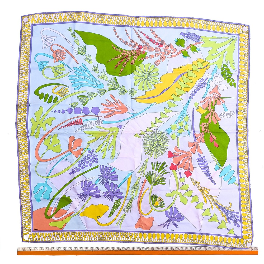 Averardo Bessi Vintage 100% Pure Silk Square Scarf, Made in Italy Abstract Print